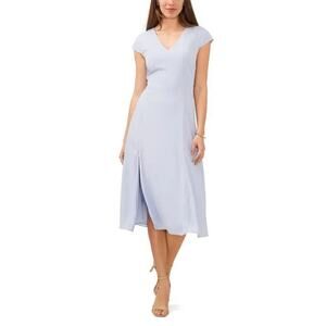 Halogen Kentucky Blue V-Neck Cut Out Back Midi Dress Side Slit Party S NWT